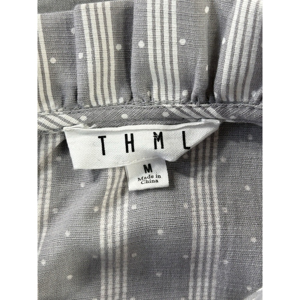 THML sleeveless gray and white striped blouse Women's Medium Boho Chic - Picture 4 of 8